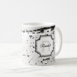Monogram Initiaal Natuur Lover Aspen Bark Foto Koffiemok