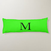 Monogram Initiaal Neon Green Colorful Bright Gift Lichaamskussen (Achterkant)