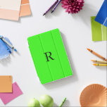 Monogram Initiaal Neon Green Solid Color Cool iPad Mini Cover<br><div class="desc">Ontworpen met sjabloon voor monogram initiaal en elegante vaste kleur neon groene achtergrond.</div>