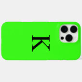 Monogram Initiaal Neon Groen Effen Kleur Trendy Case-Mate iPhone Case (Achterkant (horizontaal))