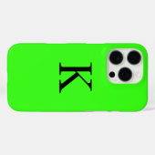 Monogram Initiaal Neon Groen Effen Kleur Trendy Case-Mate iPhone Case (Achterkant (horizontaal))
