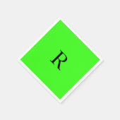 Monogram Initiaal Neon Groen Helder Kleurrijke Dou Servet (Hoek)