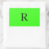 Monogram Initiaal Neon Groene Effen Kleur Uniek Rechthoekige Sticker (Tas)