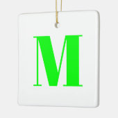 Monogram initiaal neongroen wit aanpassen keramisch ornament (Links)