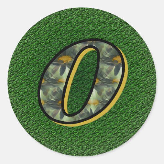 Monogram Initiaal O Black Daisies Sticker (Voorkant)