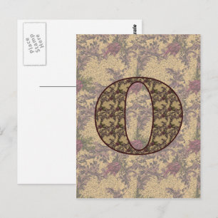 Monogram Initiaal O Elegante Vintage Bloemig  Briefkaart