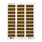 Monogram Initiaal O Gouden Pioen Retouradres Etiket (Full Sheet)