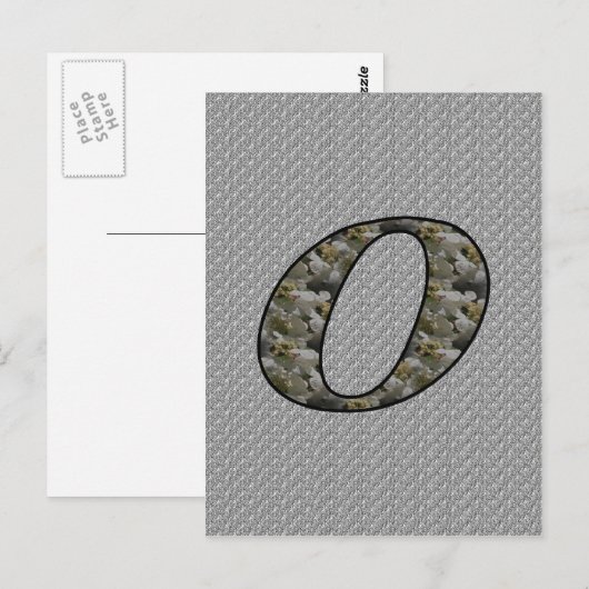 Monogram Initiaal O Hortensia Bloemen Briefkaart (Voorkant / Achterkant)