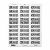 Monogram Initiaal O Hortensia Retouradres Etiket (Full Sheet)