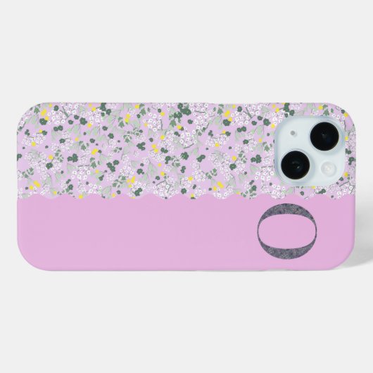 MONOGRAM INITIAAL O LILA KLEINE BLOEMETJES Case-Mate iPhone CASE (Achterkant (horizontaal))