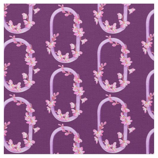 Monogram initiaal O paarse orchidee florale waterv Stof (Close Up)
