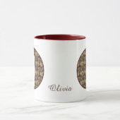 Monogram Initiaal O Vintage Bloemstuk Persoonlijk Mok (Midden)