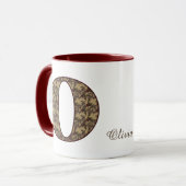 Monogram Initiaal O Vintage Bloemstuk Persoonlijk Mok (Voorkant links)