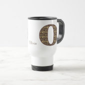 Monogram Initiaal O Vintage Bloemstuk Persoonlijk Reisbeker (Voorkant rechts)