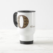 Monogram Initiaal O Vintage Bloemstuk Persoonlijk Reisbeker (Voorkant links)