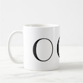 Monogram Initiaal O zwarte & witte, moderne koffie Koffiemok (Links)