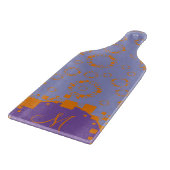 Monogram Initiaal Oranje Paarse Cirkelvielen Kunst Snijplank (Hoek)