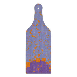 Monogram Initiaal Oranje Paarse Cirkelvielen Kunst Snijplank