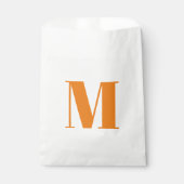 Monogram initiaal oranje wit aanpassen bedankzakje (Voorkant)