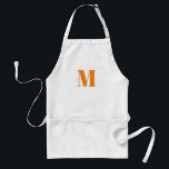 Monogram initiaal oranje wit aanpassen standaard schort<br><div class="desc">Monogram initiaal oranje wit Adult Apron aanpassen</div>