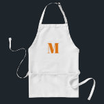 Monogram initiaal oranje wit aanpassen standaard schort<br><div class="desc">Monogram initiaal oranje wit Adult Apron aanpassen</div>