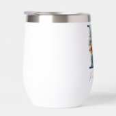 Monogram Initiaal P Blauw Bloemen Waterverf Gift H (Rechts)