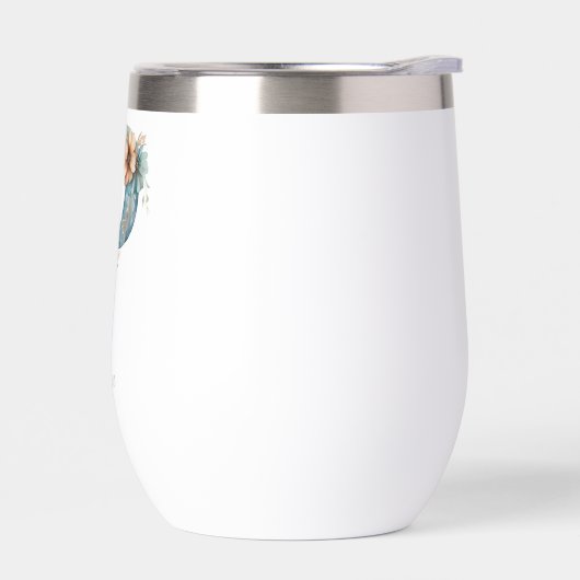 Monogram Initiaal P Blauw Bloemen Waterverf Gift H (Links)