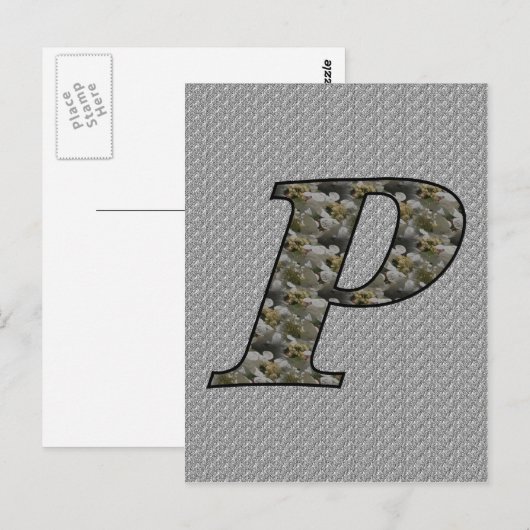 Monogram Initiaal P Hortensia Bloemen Briefkaart (Voorkant / Achterkant)