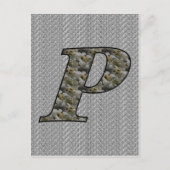 Monogram Initiaal P Hortensia Bloemen Briefkaart (Voorkant)