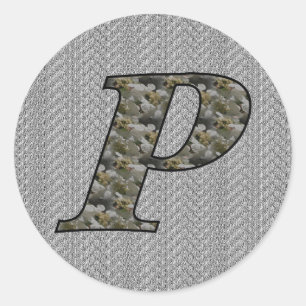 Monogram Initiaal P Hortensia Bloemen Ronde Sticker