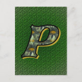 Monogram Initiaal P Madeliefjes Bloem Kunst Briefkaart (Voorkant)