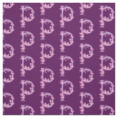 Monogram initiaal P paarse orchidee florale waterv Stof (Swatch)