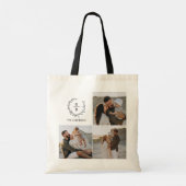 Monogram initiaal paar krans modern elegant tote bag (Achterkant)