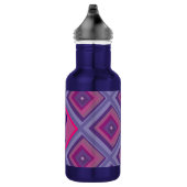 Monogram Initiaal Paars roze diamantpatroon Waterfles (Rechts)