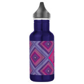 Monogram Initiaal Paars roze diamantpatroon Waterfles (Links)