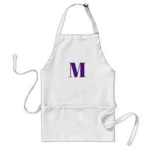 Monogram initiaal paars violet wit aanpassen standaard schort