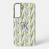 Monogram Initiaal Paarse Gele Wildflower Gift Haar Samsung Galaxy Hoesje (Achterkant)
