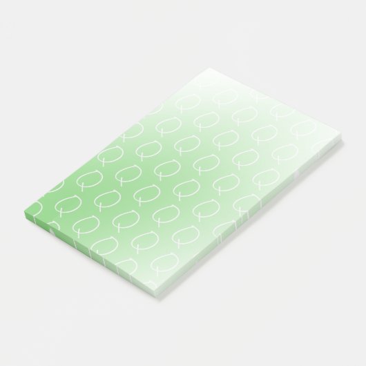 Monogram initiaal pastel olijfgroene gradiënt chic post-it® notes (Schuin)