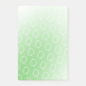 Monogram initiaal pastel olijfgroene gradiënt chic post-it® notes (Voorkant)