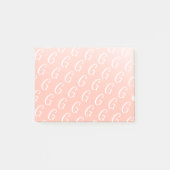 Monogram initiaal pastel oranje citrusvruchten mod post-it® notes (Voorkant)