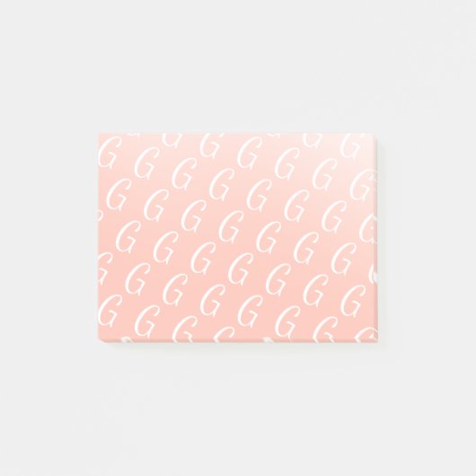 Monogram initiaal pastel oranje citrusvruchten mod post-it® notes (Voorkant)