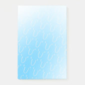 Monogram initiaal pastelblauw gradiënt modern post-it® notes (Voorkant)