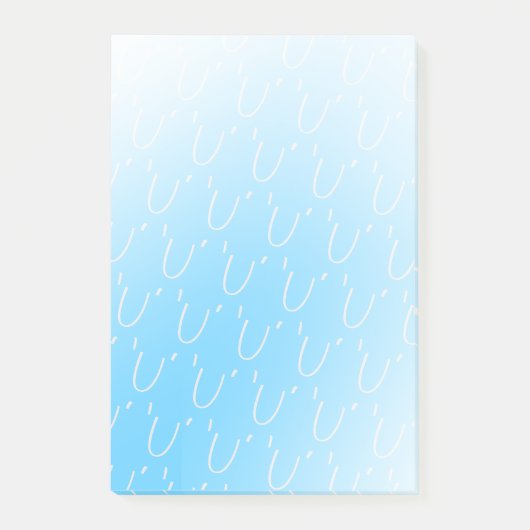 Monogram initiaal pastelblauw gradiënt modern post-it® notes (Voorkant)