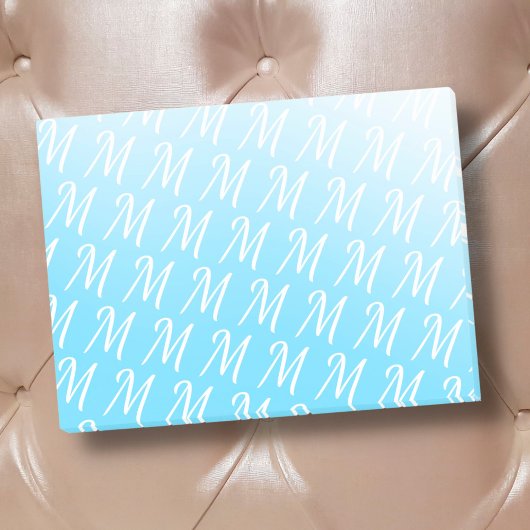Monogram initiaal pastelblauw gradiënt modern post-it® notes