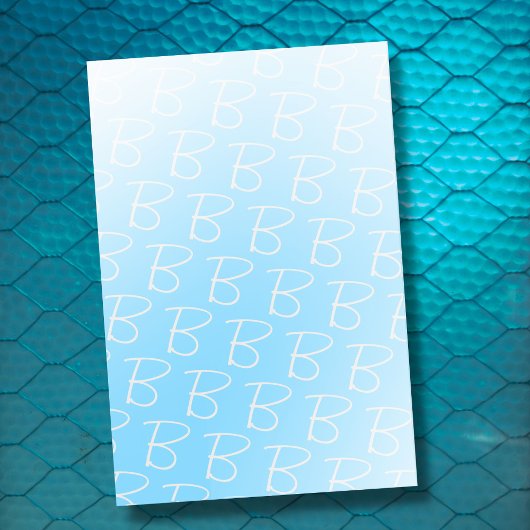 Monogram initiaal pastelblauw gradiënt modern post-it® notes