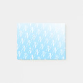 Monogram initiaal pastelblauw gradiënt modern post-it® notes (Voorkant)