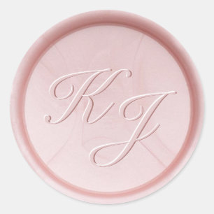 Monogram Initiaal Pearl Pink Wax Seal Sticker