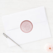 Monogram Initiaal Pearl Pink Wax Seal Sticker (Envelop)