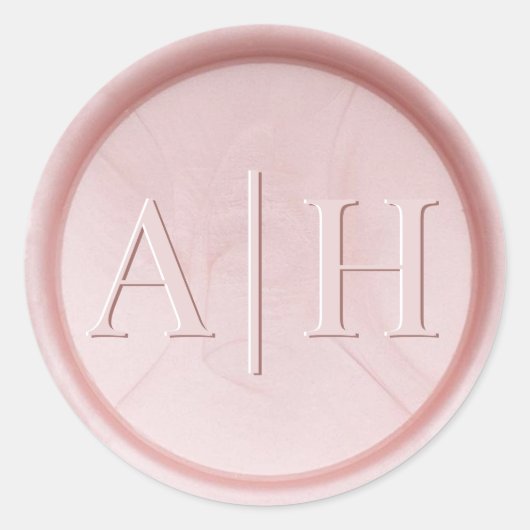 Monogram Initiaal Pearl Pink Wax Seal Sticker (Voorkant)