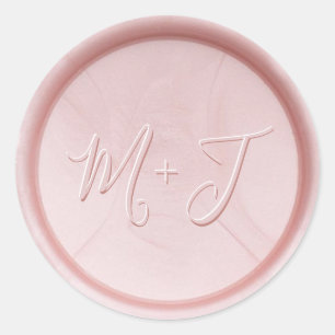 Monogram Initiaal Pearl Pink Wax Seal Sticker